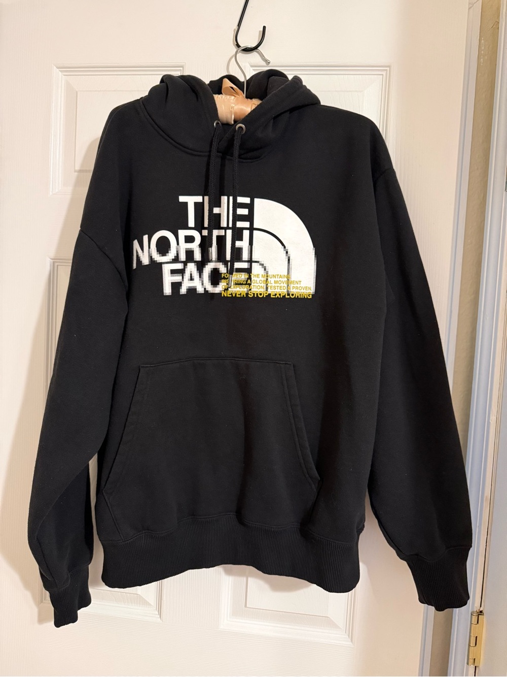 North Face Hoodie Mens Medium Black Pullover Graphic Half Dome Logo